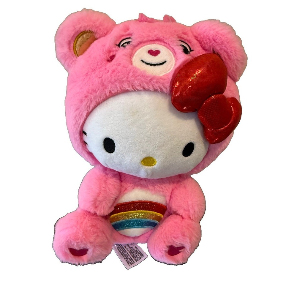 Hello Kitty and Friends x Care Bears 9" Hello Kitty Cheer Bear Soft Plush